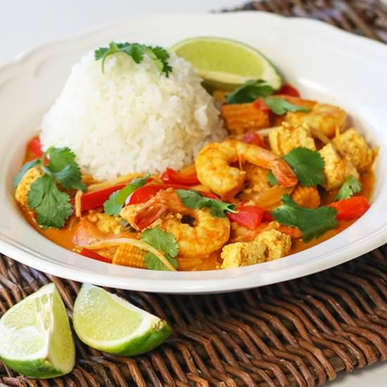 Shrimp and Tofu Coconut Curry