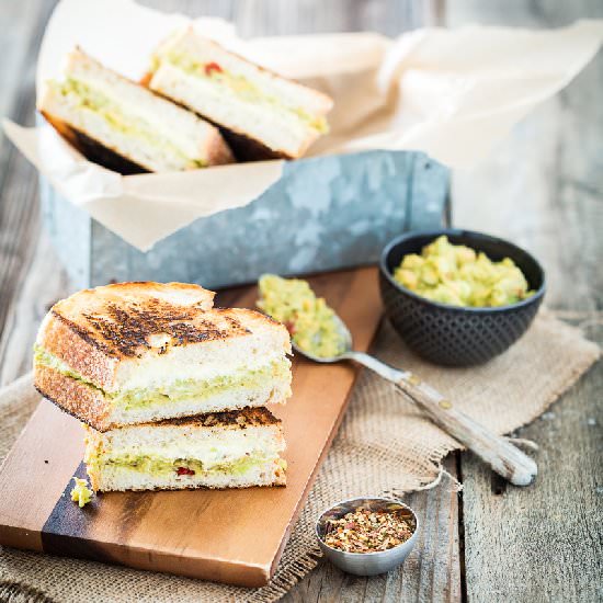 Harissa Chickpea-Avo Grilled Cheese