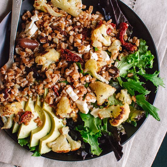 Roasted Cauliflower and Farro Salad