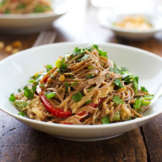 Spicy Peanut Chicken Soba Noodle