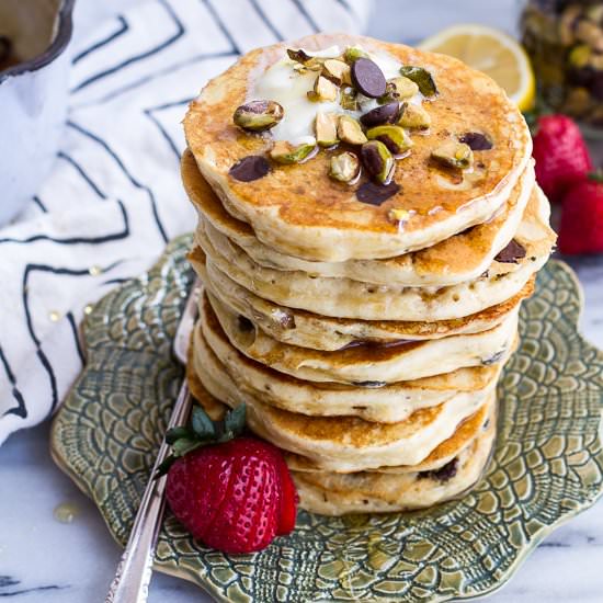 Chocolate Chip Baklava Pancakes