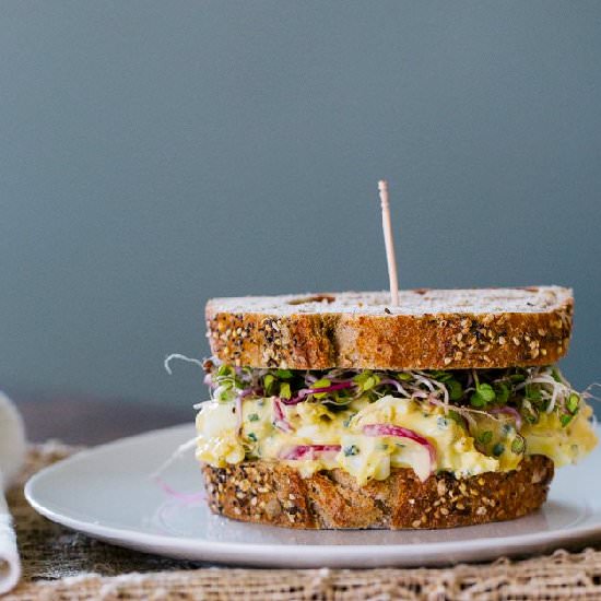 Radish and Egg Salad Sandwich