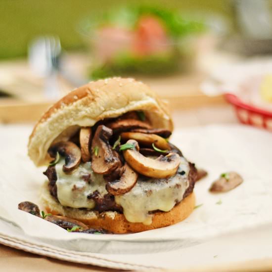 Classic Mushroom Swiss Burger