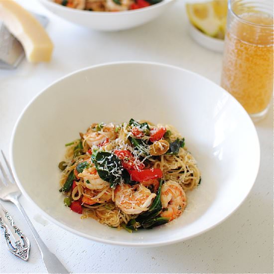 Shrimp Pasta with Greens