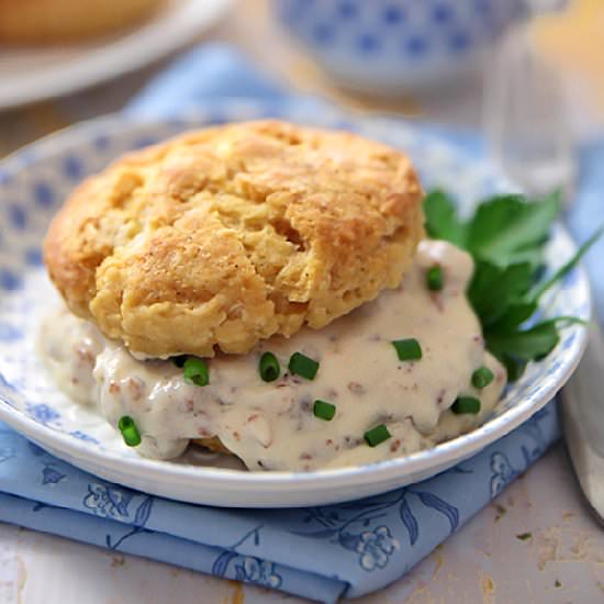 Sweet Potato Biscuit with Gravy