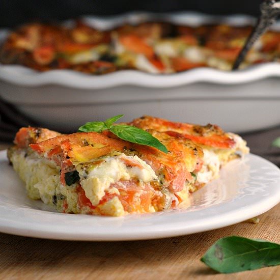 Caprese Salmon Quiche