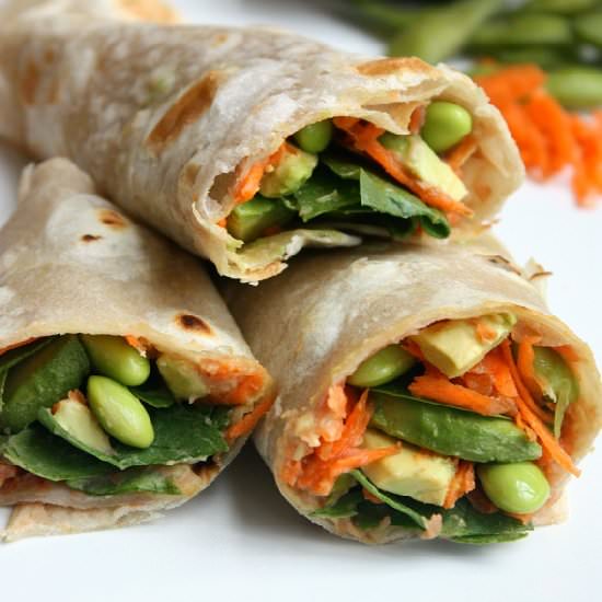 Hummus Edamame Veggie Wrap