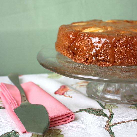 Almond and Pear Upside Down Cake