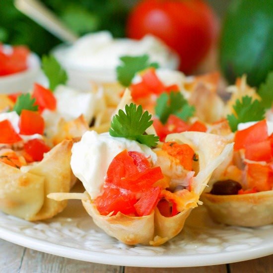 Chicken Quesadilla Wonton Cups