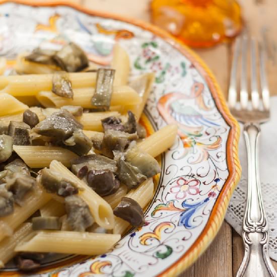 Pasta Artichokes, Capers and Olives