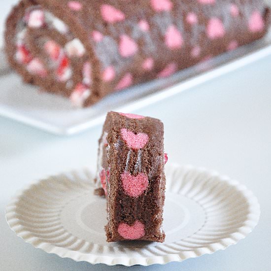 Patterned Chocolate Swiss Roll