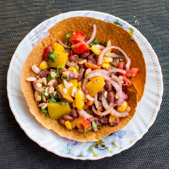 Mexican Salad in Tortilla Bowl