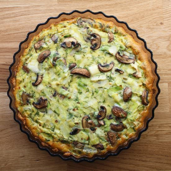 Leek, Cremini + Dill Quiche