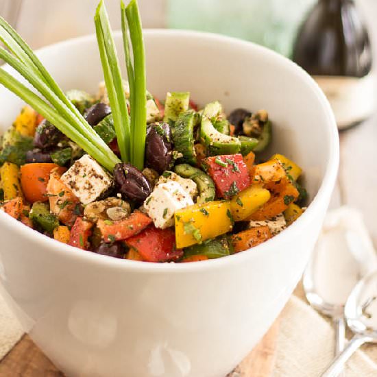 Greek Style Bell Pepper Salad