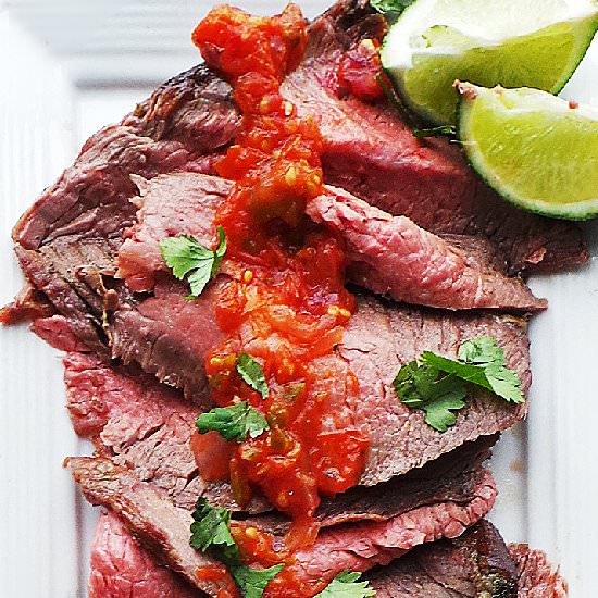 Grilled Carne Asada w. Smoky Salsa