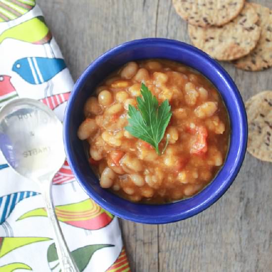 White Bean Chili in Slow Cooker