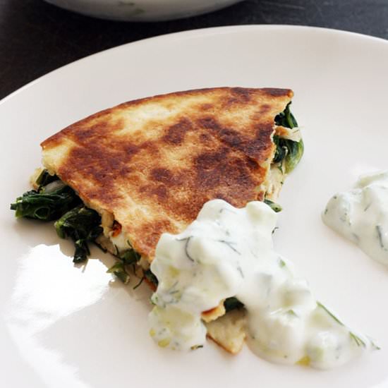 Greek Quesadillas with Tsatziki