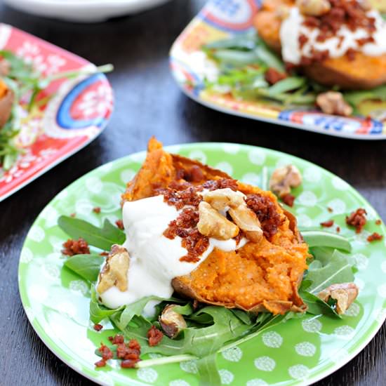 Cheesy Twice-Baked Sweet Potatoes