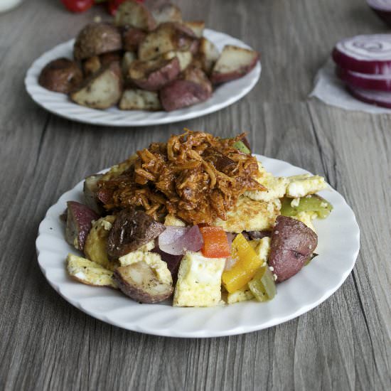 BBQ Chicken and Vegetable Egg Scrambler
