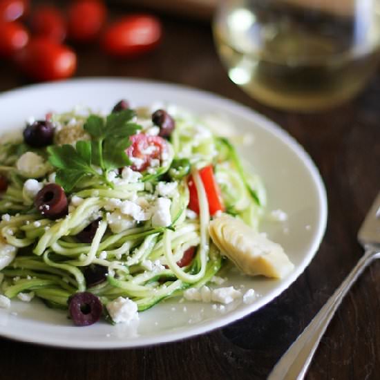 Mediterranean Zucchini Noodle Pasta