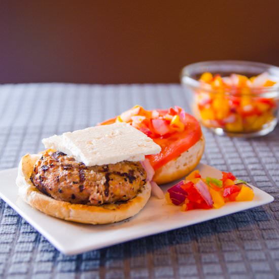 Turkey Burgers with Feta Cheese