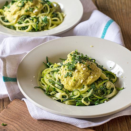 Zucchini Fettuccine & Cauli Alfredo