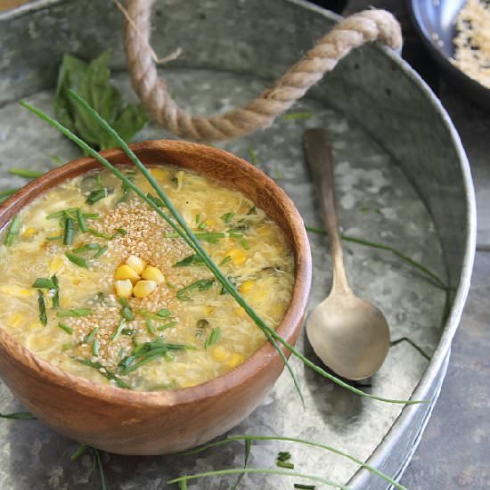Sweet Corn Egg Drop Soup