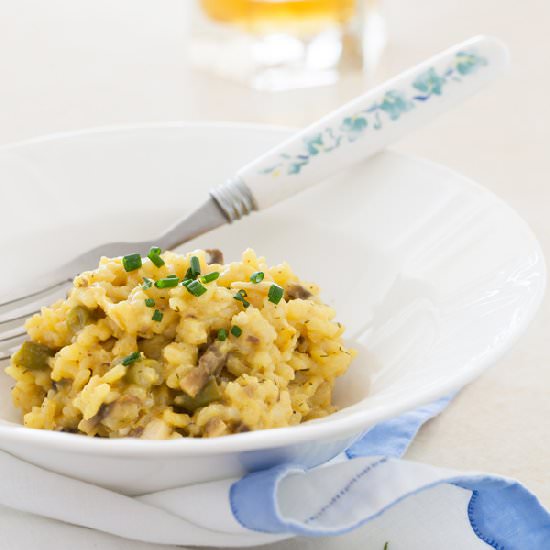 Mushroom Risotto with Coconut Milk