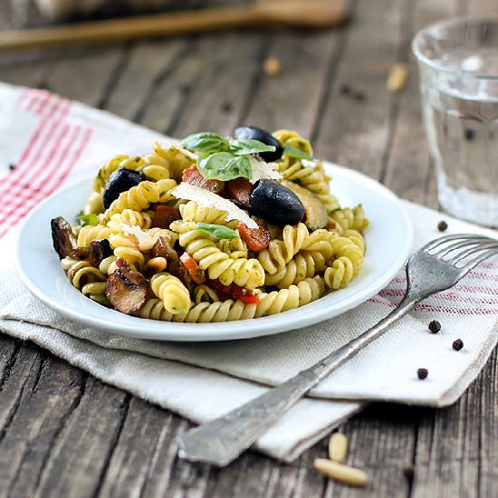 Fresh Basil Pesto Vegetable Pasta