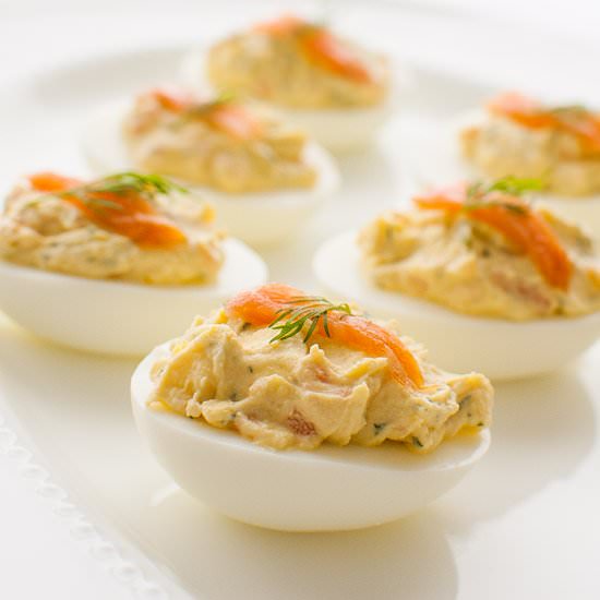 Smoked Salmon Deviled Eggs