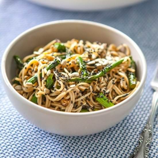 Miso-Roasted Asparagus Soba Salad