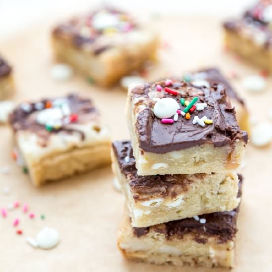 White Choc Macadamia Nut Blondies