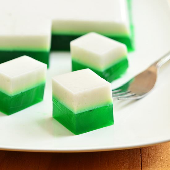 Pandan and Coconut Jelly