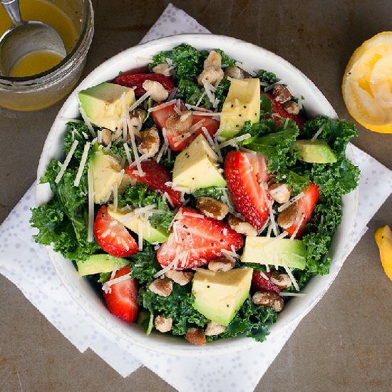 Kale Strawberry and Avocado Salad