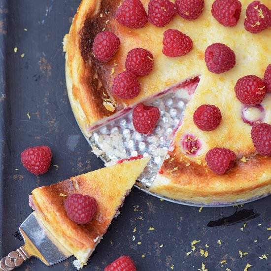 Baked Raspberry Cheesecake
