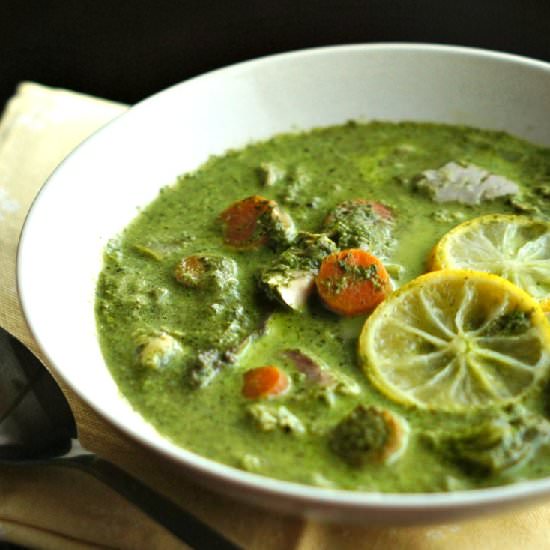 Green-as-Spring chicken Stew