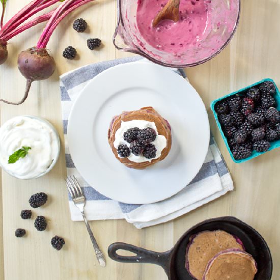 Beet & Blackberry Pancakes