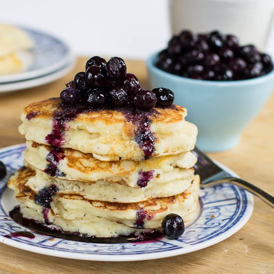 Pancakes with Blueberry Compote