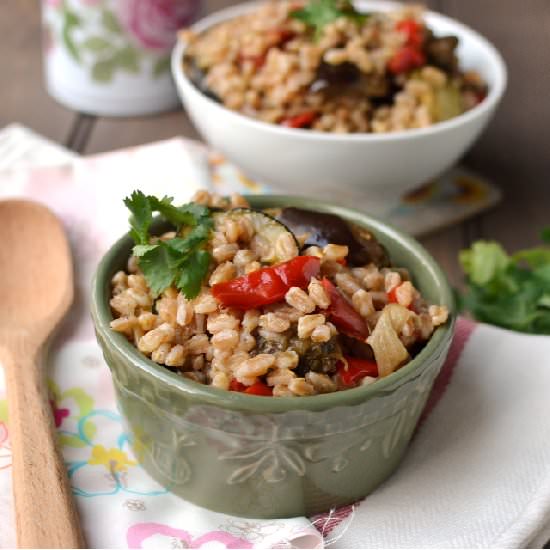 Farro Salad with Roasted vegetables