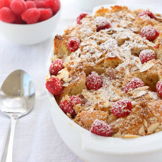 Baked Raspberry Almond French Toast