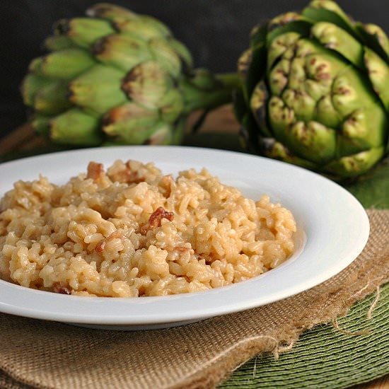 Beer, Cheddar, and Bacon Risotto