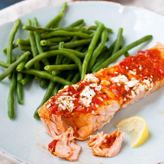 Salmon With Red Pepper Tapenade