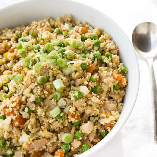 Fried cauliflower rice chicken