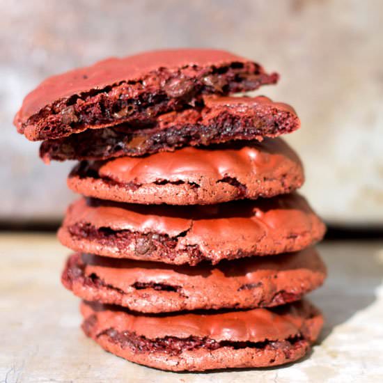 Flourless Red Velvet Cookies