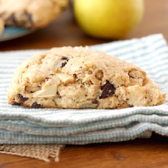 Salted Dark Chocolate Pear Scones