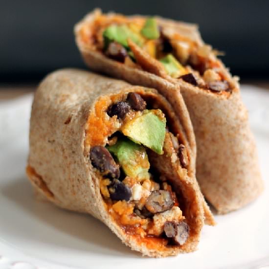 Sweet Potato Breakfast Burritos