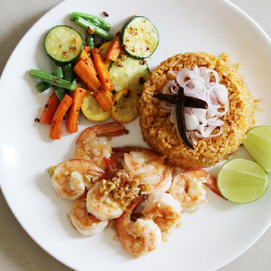 Lemongrass and Garlic Prawns