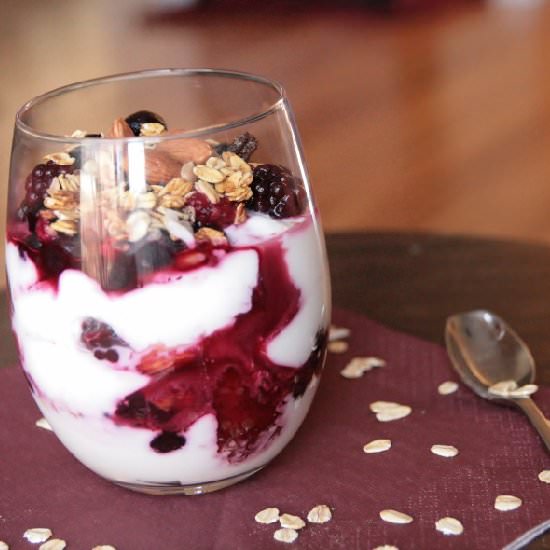 Mixed Berry Yogurt with Almonds