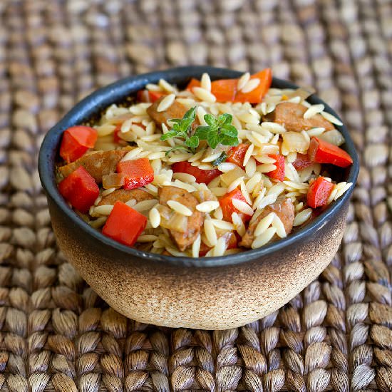Let’s Eat | Spicy Andouille Orzo