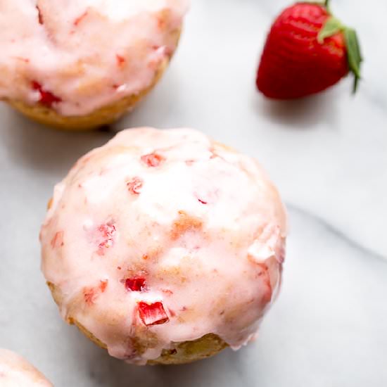 Glazed Strawberry Muffins